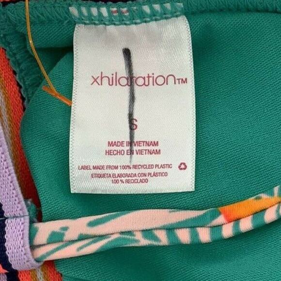 Xhilaration Bikini Top Junior Multicolor Striped Tropical Bralette Size Small - Picture 7 of 8